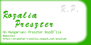 rozalia preszter business card